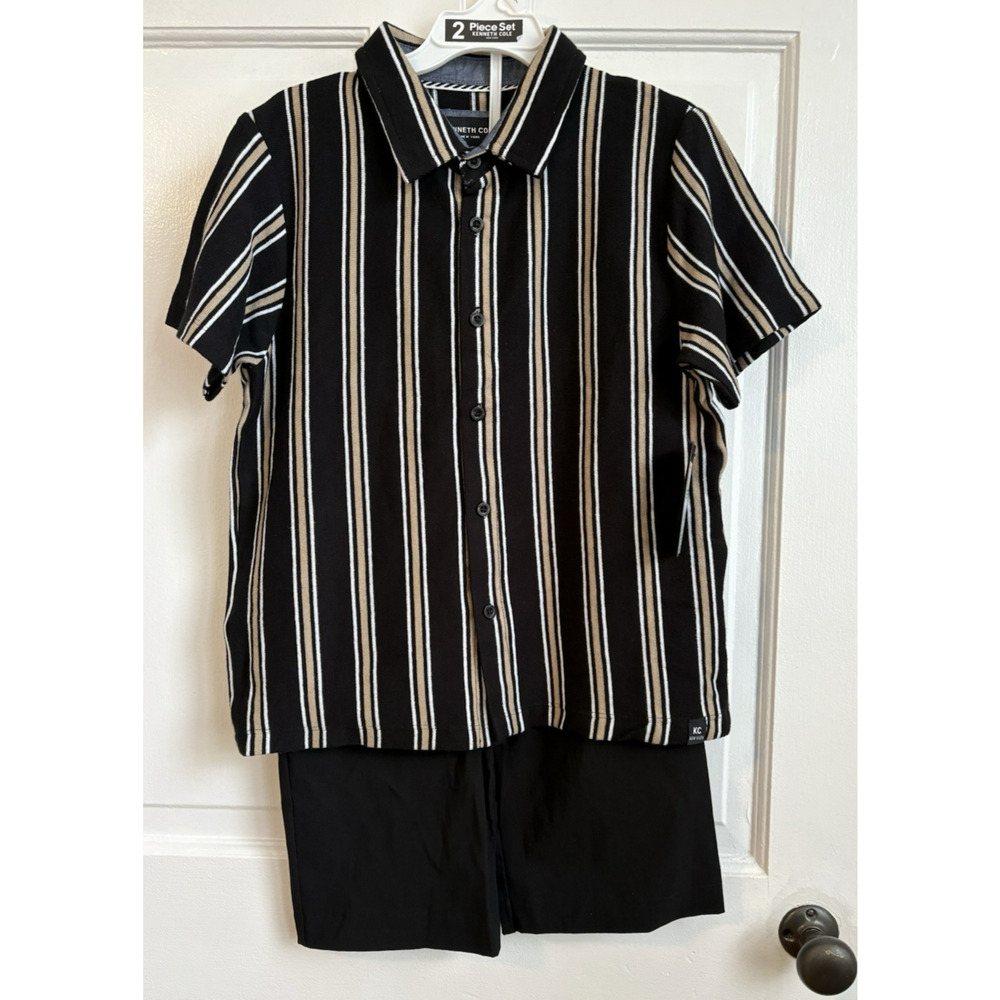 NWT Kenneth Cole Boy's 2-Piece Short Set Preppy Classic Resort Wear Stripes | 7